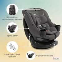 Joie Chili Spin 360 2-in-1 Rotating Convertible Car Seat with a 360 Spin and Easy Installation - Lower Anchor Attachment or Vehicle Belt Installation (Thunder) thumbnail 3