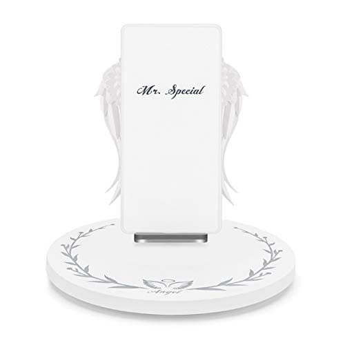 Wireless phone charger 10W Smart Vertical Angel Wings Shape Mobile Phone Wireless Charger with Lighting Base tlf thumbnail 2