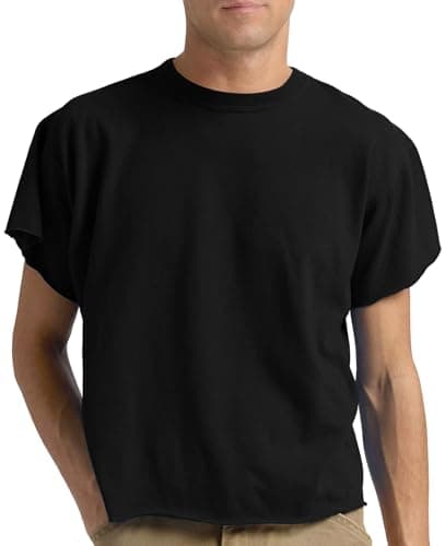 Orchidays Men's Boxy Raw Cut T Shirts Short Sleeve Round Neck Tee Casual Basic Tops - Image 1