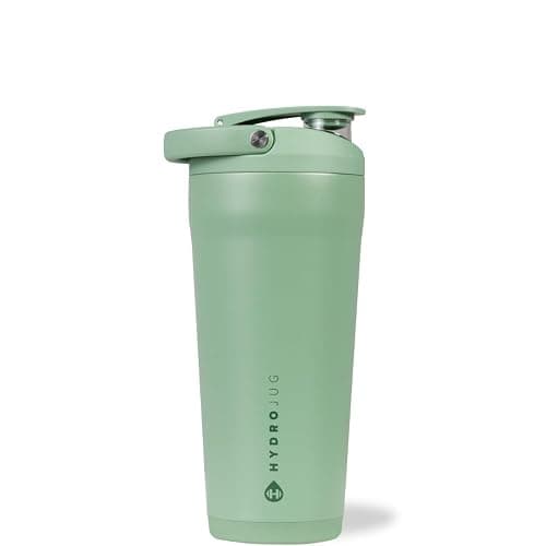 HydroJug 24 oz New Stainless Steel Shaker – Insulated, Leakproof, BPA-Free with Silent Mixing Grate – No Clumps, No Noise – Premium Shaker for Fitness, Sports & Everyday Use, Sage - Image 1