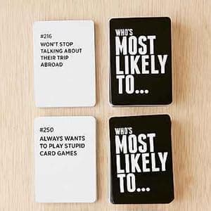 Who's Most Likely To... Kinda Clean Edition | Family Card Game | Ages 14+ | 250 Prompt Cards, 3+ Players, Adult Party Game, White Elephant Gift, Family Game Night, Stocking Stuffer, Holiday Gift thumbnail 6