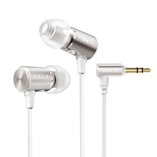 AZLA Trinity 3.5mm Wired Earphones with Mic – High-Resolution Sound, 8mm Dynamic Driver | Wired Headphones with Cord for School, Daily Listening | Corded Earbuds with Microphone (1, Gold) - Image 1