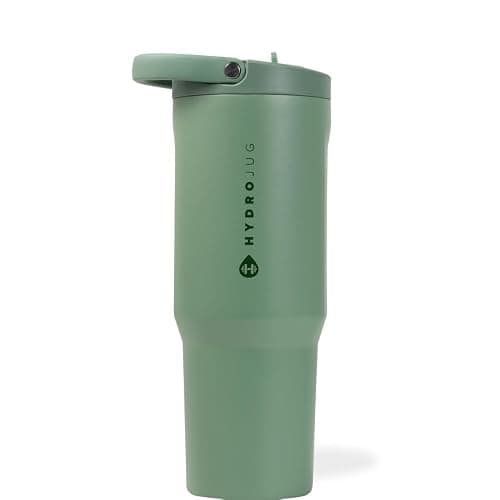 HydroJug Sport - Stainless Steel Tumbler with Straw, Vacuum Insulated, 32oz Leakproof Water Bottle, Ergonomic Design, Reusable, Dishwasher Safe, Rubber Base, Durable for Gym or Outdoors, Sage - Image 1