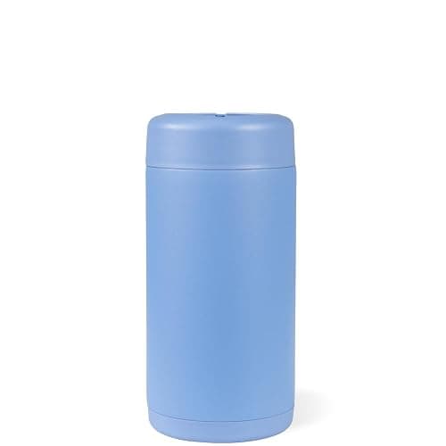 HydroJug Slim Can Cooler - 2-in-1 Insulated Can Cooler Cup - Stainless Steel Slim Can Holder with Non-Slip Rubber Base - Screw-Top Lid - Dishwasher Safe - 12oz, Light Blue thumbnail 2