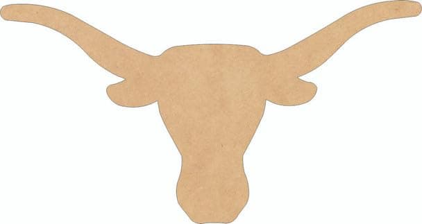 Wooden Longhorn Blank 5" Shape, Unfinished 1/4" MDF Texas Craft - Image 1