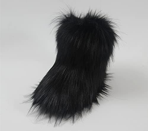 Gegefur Girls Boys Kids Faux Fur Boots Furry Fuzzy Fluffy Warm Winter Snow Boots Flat Shoes Outdoor thumbnail 5