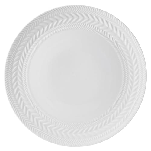 Pfaltzgraff Josephine 24-Piece Dinnerware Set, Porcelain Dish Set with Embossed Basket Weave Design, Service for 8, White Plates and Bowls Sets, Microwave and Dishwasher Safe thumbnail 7