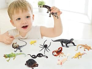 Toymany Reptile Animal Figurine Toys Set, 12 PCS Halloween Desert Amphibians Animal Figures with Komodo Dragon Lizard Snake Chameleon Rainforest Cold Blooded Animals Figures Party Favor for Kids thumbnail 2