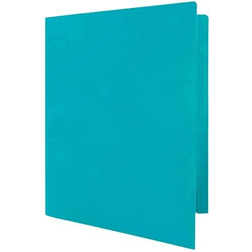 JAM PAPER Heavy Duty Plastic 2 Pocket Extra Tough School Folders - Teal Blue - 6/Pack thumbnail 8