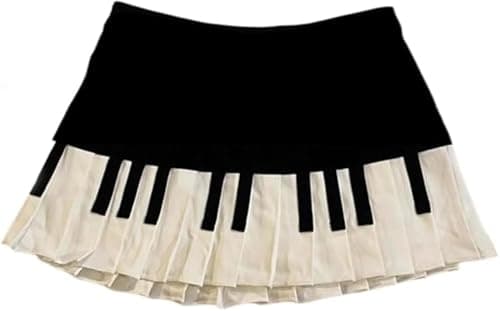 Erqiroc Piano Skirt Mini Skirts for Women High Waisted Piano Skirt Y2k Harajuku Piano Bow Hairpin Coquette Aesthetic - Image 1