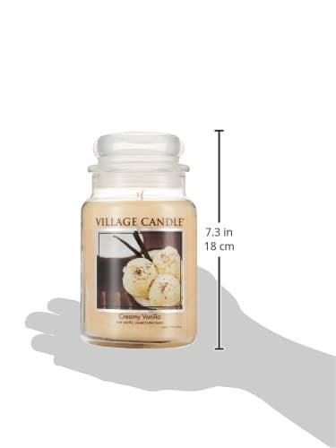 Village Candle Creamy Vanilla Large Glass Apothecary Jar, Scented Candle, 21.25 oz., Ivory thumbnail 3