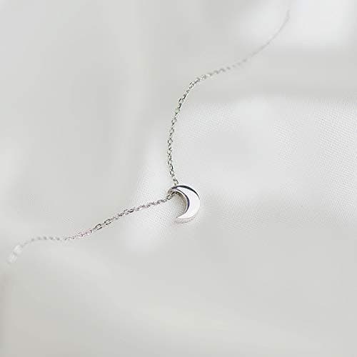 CISHOP Crescent Moon Necklace High Polished Sterling Silver Pendant Necklace for Women Jewelry…, Metal, No Gemstone thumbnail 4