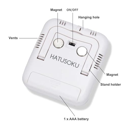 HATUSOKU Digital Thermometer and Hygrometer with Comfort Face Display, Hygrometer, Stand, Magnet, Hanging, Simple, Infectious Disease Prevention, Heat Stroke Prevention (Simple, No Clock) thumbnail 2