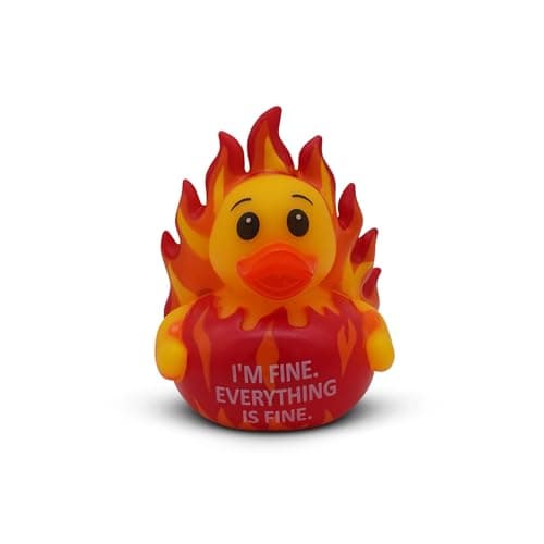GOOFBALLS Funny Rubber Duck – Hilarious Decorative Duck for Bathroom, Jeep, Desk, or Gag Gift – Quirky Collectible with Sarcastic Quote – Great Gift for Adults, Coworkers, or Friends-I'm Fine - Image 1