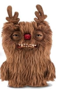 ZURU Fuggler Festive Fuggs 9 inch Soft Plush, Ugly Monster Stuffed Animal Toy with Human-Like Teeth, Multicolored Holiday Theme (Reindeer) - Image 1
