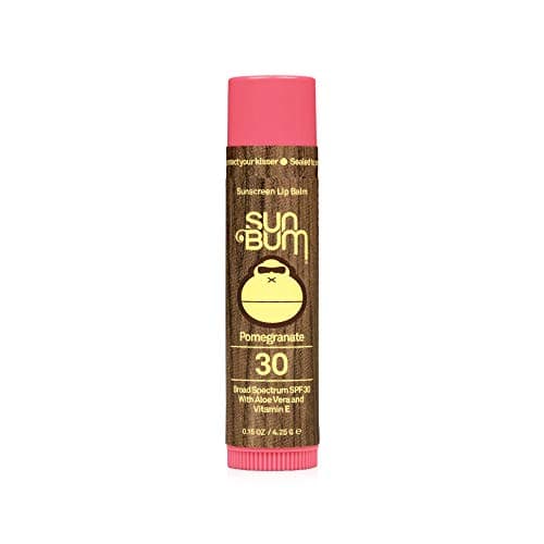 Sun Bum SPF 30 Sunscreen Lip Balm | Vegan and Cruelty Free Broad Spectrum UVA/UVB Lip Care with Aloe and Vitamin E for Moisturized Lips | Pomegranate Flavor |.15 oz - Pomegranate - 0.15 Ounce (Pack of 1) - Image 1