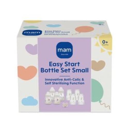 MAM Easy Start Anti-Colic Bottle Starter Set | Includes 4X Feeding Bottles and MAM Original Start 0-2 Month Soother | Self-Sterilising | Baby Gift Set of Newborn Essentials | White (Various Designs) thumbnail 8