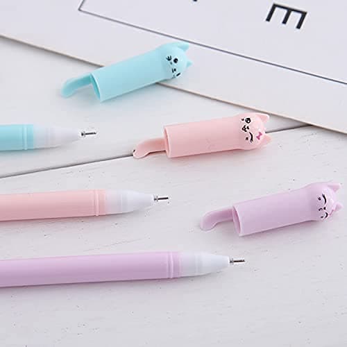 sencoo Girl Cute Pens Kawaii Pen Cute Cat Pen 0.5 mm Gel Pens Black Ball Point Pens for School Office Supplies (12 cat) thumbnail 6