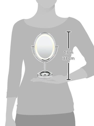 Conair Lighted Makeup Mirror, LED Vanity Mirror, 1X/7X Magnifying Mirror, Double Sided, Corded in Polished Chrome thumbnail 5
