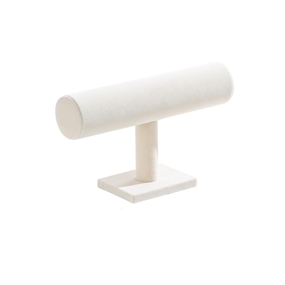 T-Bar Bracelet Holder,Wrist Watch Display Stand for Shop Show,Hardbound Watch Jewelry Organizer Rack for Sale Show(Beige Velvet) thumbnail 2