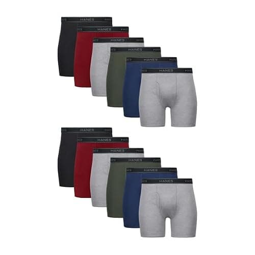 Hanes Men's Underwear Boxer Briefs Pack, Cool & Breathable Cotton Moisture-Wicking Underwear for Men, No Ride Up - Image 1