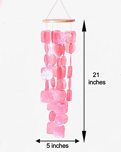 CraftCurl Capiz Shell Wind Chimes - Clear & Melodious Sound, Handmade, Pink | Handcrafted Capiz shell wind chime, weather‑resistant, outdoor beauty, Decorative aesthetic, Soothing natural melodies thumbnail 3