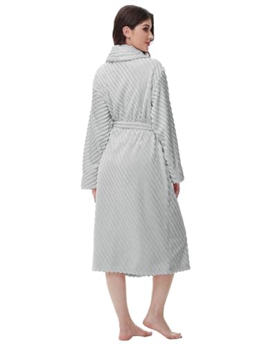 Yurhap Premium Robes for Women - Super Soft Cozy Fleece Womens Robe Plush Long Bathrobe thumbnail 2