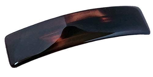 Parcelona French Rectangular Tortoise Shell Large Strong Grip Celluloid Automatic Hair Clip Hair Barrette - Image 1