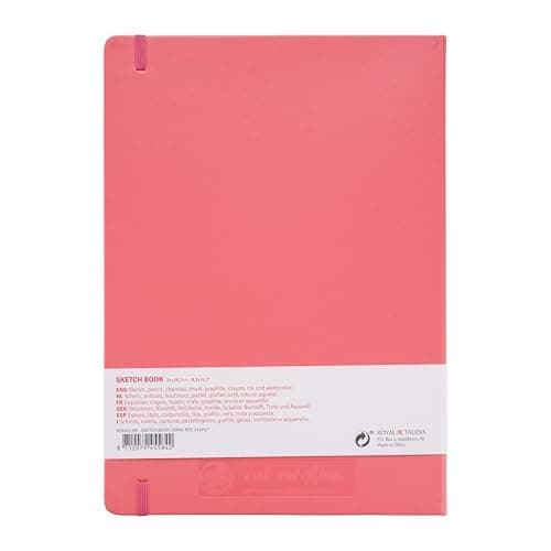 Talens Art Creation Sketchbook, Coral Red, 80 Sheets, 8.3 x 11.7 in | Hard-Bound Pocket Notebook, 140 GSM/94 lbs Paper, Acid-Free Cream Blank Paper, Ribbon Bookmark, and Elastic Closure thumbnail 4