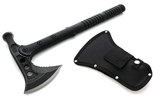 KOSxBO® Profi Tomahawk Camping-Axt Kriegs-Beil Schwarz Outdoor Survival Hammer Werkzeug Ausrüstung im Set mit Gürtelholster - BEIL TOMAHAWK - Image 1