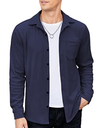 COOFANDY Men's Corduroy Shirt Casual Shacket Long Sleeve Button Down Lightweight Jacket - Image 1