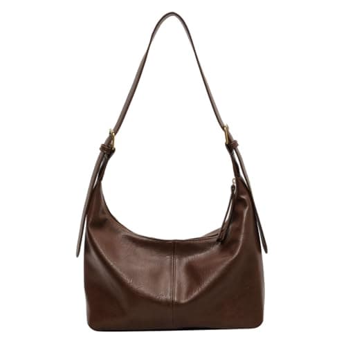 Shoulder Bag for Women, PU Leather Crossbody Hobo Handbags Slouchy Tote Purses for Everyday Travel & Work (Coffee) - Image 1