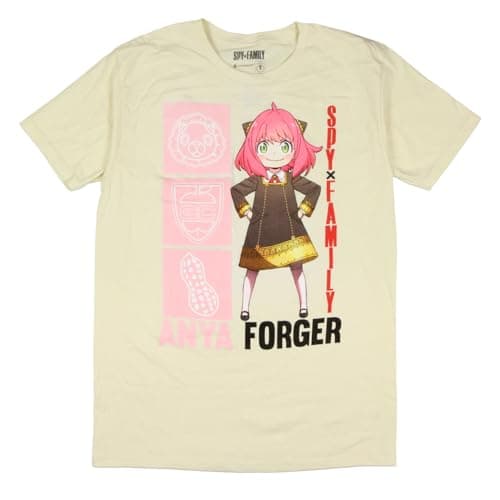 Spy X Family Anya Forger Icons Crew Neck Short Sleeve Natural Adult T-Shirt thumbnail 4