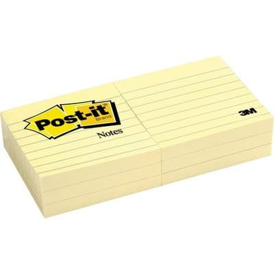 Post-it Notes, 3 x 3 in, The Iconic Canary Yellow Note, 12 Lined Pads | School Supplies and Office Products thumbnail 4