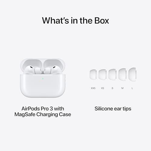 Apple AirPods Pro 3 Wireless Earbuds, Active Noise Cancellation, Live Translation, Heart Rate Sensing, Hearing Aid Feature, Bluetooth Headphones, Spatial Audio, High-Fidelity Sound, USB-C Charging thumbnail 6