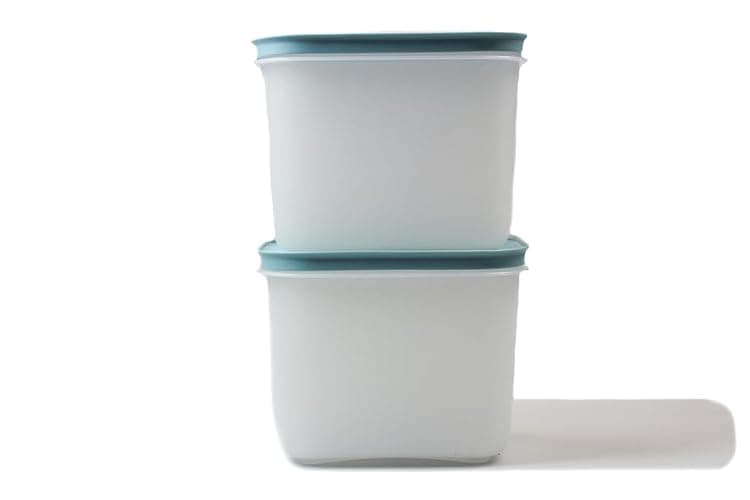 TUPPERWARE Gefrier-Behälter 1,1 L (2) weiß-blau hoch Eiskristall Eis-Kristall P 21652 - Image 1
