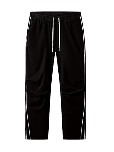 JMIERR Men's Baggy Parachute Pants Casual Wide Leg Y2K Lightweight Quick Dry Deep Pockets Urban Pants, Black, Medium thumbnail 7