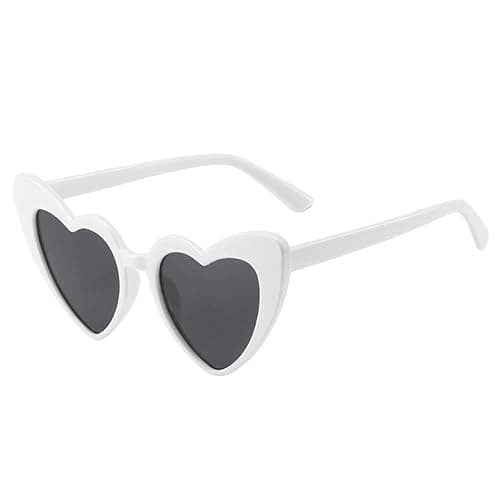 YooThink Love Heart Shaped Sunglasses for Women,Vintage Cat Eye Mod Style Retro Glasses - Image 1