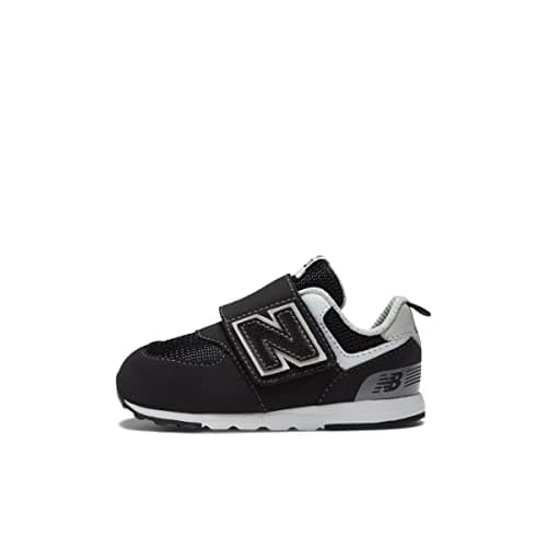 New Balanace Kid's 574 V1 New-B Hook and Loop Sneaker, Black/Silver Metallic, 10 Wide thumbnail 9