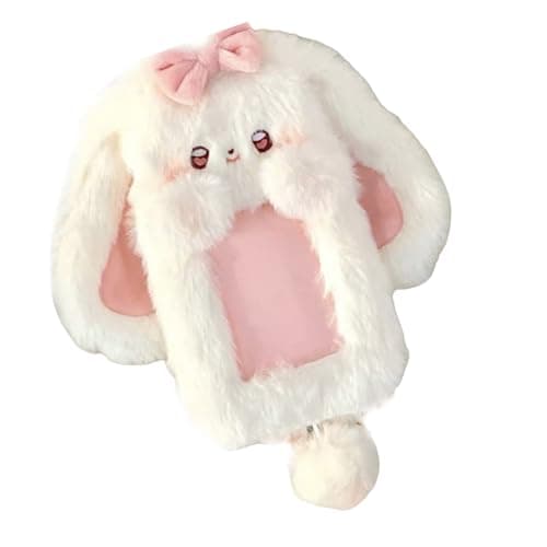 BLULILY Plush Rabbits Card Holder - Soft & Lightweight - Cartoon Design - Unisex - White - Girls - Image 1