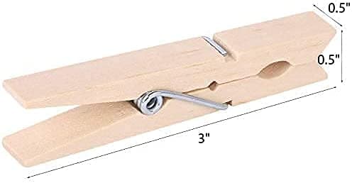 500pcs Large Wooden Clothespins - Heavy Duty Wood Pegs Clothes Pins for Laundry Hanging Clothing - Wood Pins for DIY Crafts - Wood-500pcs-3 Inch thumbnail 4