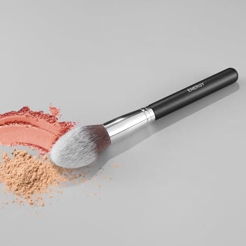 ENERGY Blush Brush for Makeup Cheeks Tapered Highlighter Face Makeup Brush For Loose,Cream,Minerals or Pressed Blusher Contour Bronzer Setting Powders Fluffy Large Powder Brush Vegan Synthetic Black thumbnail 3