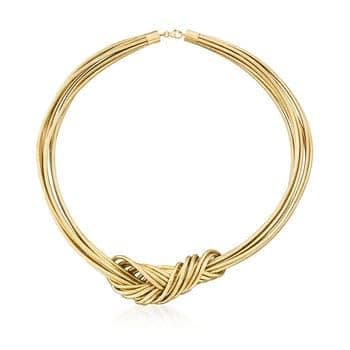 Ross-Simons Italian Flex Knot Necklace With 18kt Gold Over Sterling Clasp thumbnail 3