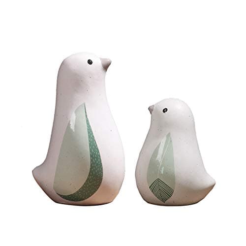 CCUUHJ Ceramic Bird Figurines Set of 2, Sage Green Modern Style Decorative Statues Ornaments for Living Room, Bedroom, Office Desktop,Cabinets (Green) - Image 1