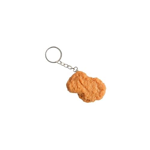 tenghong2021 Imitation Food Keychain Fried Chicken Leg Nuggets Wing Creative Keyring Fun Cute Handbag Purse Car Accessories - Image 1