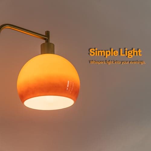 URLIGHTS Glass Floor Lamp,67" Modern Standing Lamp with Sunset Grapefruit Glass Lampshade Metal Pole for Living Room, Bedroom, Office - Heavy Base,Pedal Switch (Include Bulb)(Gradient) thumbnail 3