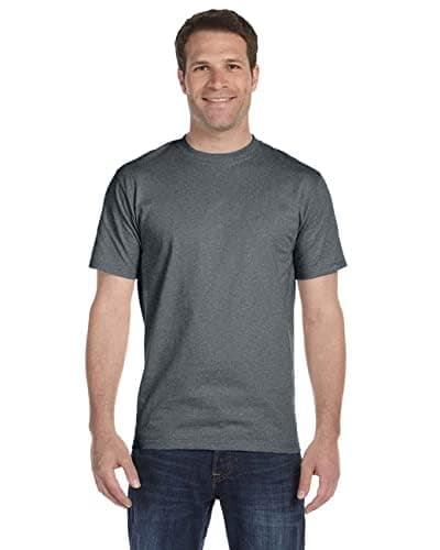 Hanes Men's Essential-T Cotton T-Shirt, Athletic Crimson_Discontinued - Oxford Gray - 4 Pack - Large thumbnail 2