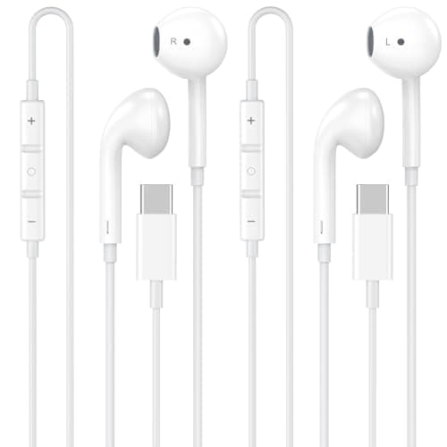 [Apple MFi Certified] USB C Headphones for iPhone 17 16, 2 Pack Wired Earbuds/Headphones USB C with Built-in Remote to Control Music, Phone Calls, and Volume for iPhone 17 16 15 Pro Max, Galaxy, Pixel - Image 1