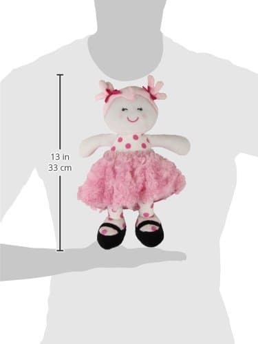 Baby Starters Plush Baby Doll with Rattle, Brunette Olivia, Pink, 9 inch thumbnail 4