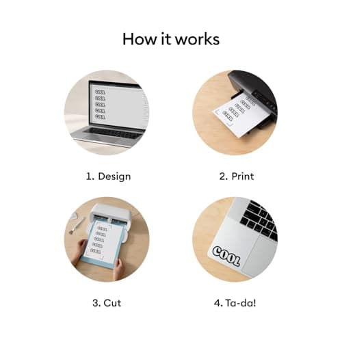 Cricut Clear Vinyl Sticker Paper (40 Transparent Sheets, 8.5x11), Printable Stickers For Inket Printer - Compatible with Cricut Maker, Explore, & Joy Xtra Machines thumbnail 4